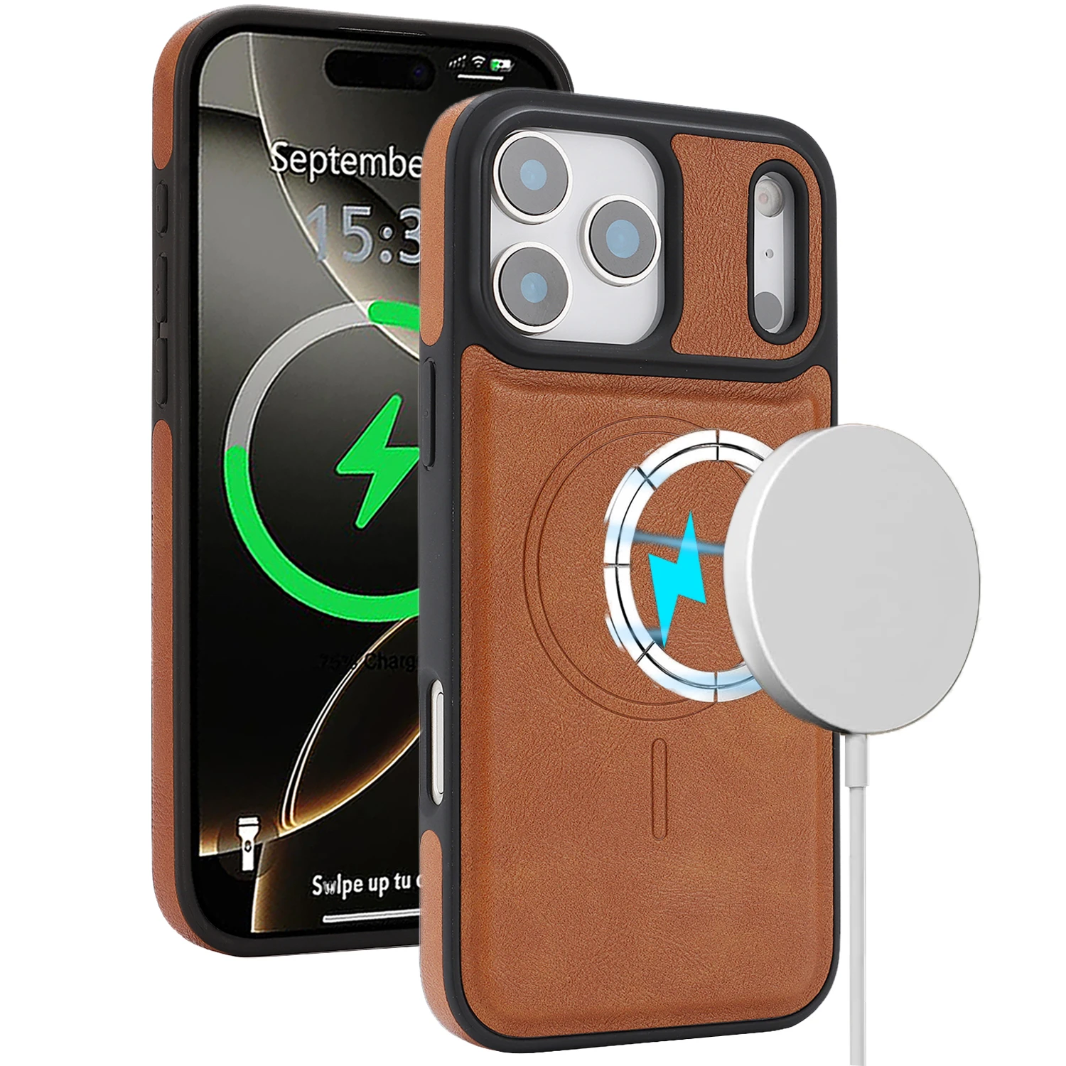 Funda magnética para iPhone 17 16 16e 15 14 13 12 Pro Max Plus Air Cover cuero suave mate fuerte imán Mag-safe carcasa a prueba de golpes