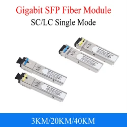 1 par de módulos de fibra Gigabit SFP: 1000M 1,25G 1310nm/1550nm SC/LC monomodo A+B Compatible con interruptores Mikrotik Ethernet