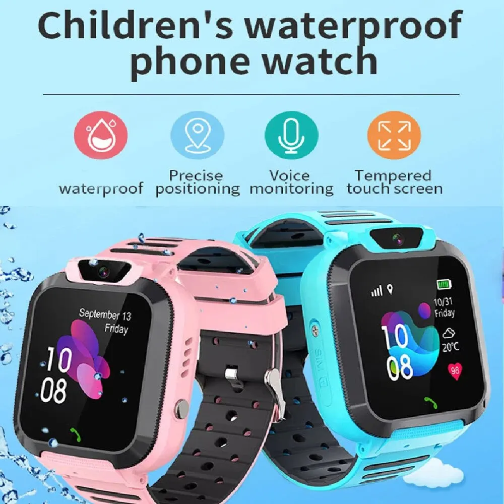 Reloj de teléfono inteligente resistente al agua para niños, tarjeta Sim 2G, llamada de emergencia, rastreador LBS, cámara de ubicación, Chat de voz IP67, reloj inteligente para niños, regalo - imagen 3