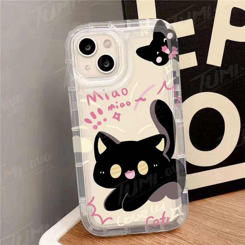 Funda con etiqueta de mariposa y gato negro para Samsung Galaxy A15 A55 A05 A05S A14 A24 A13 A23 A73 A12 A22 A32 A52 A52S A72 A31 A51 - imagen 4