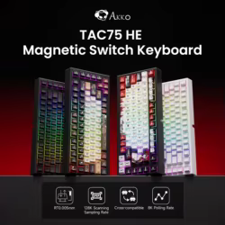 Teclado mecánico con interruptor magnético Akko TAC75, 75% de gatillo rápido, 0,01mm, ARGB 8K, con cable, teclado personalizado para jugadores