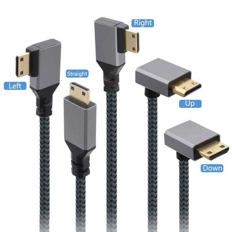 Cable corto de codo hembra compatible con Mini hdmi a HDMI 4K. Conversión de vídeo HD mini a estándar, utilizado para conectar la cámara - imagen 3