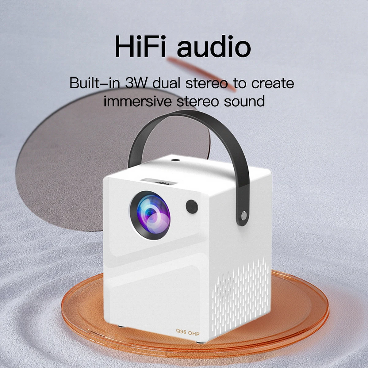 Q96 OHP Android Mini proyector compatible con 4K 1080P 4G 5G WIFI BT4.2 proyector 1280*720P proyector portátil de cine en casa - imagen 4