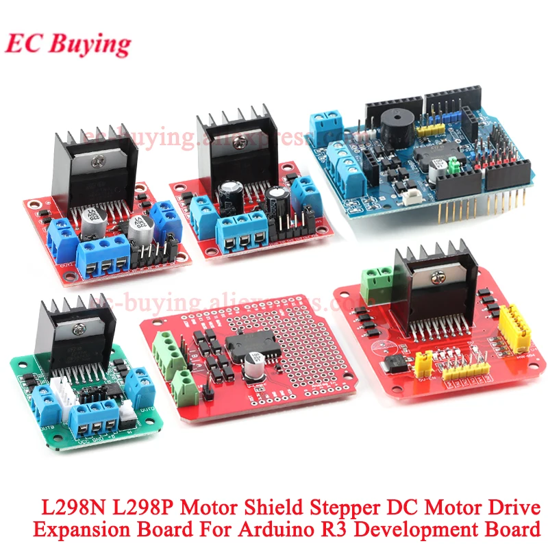 Módulo de expansión de placa controladora de Motor CC paso a paso L298P L298, puente completo Dual 2A, puente H de 2 vías para Arduino R3 L298N