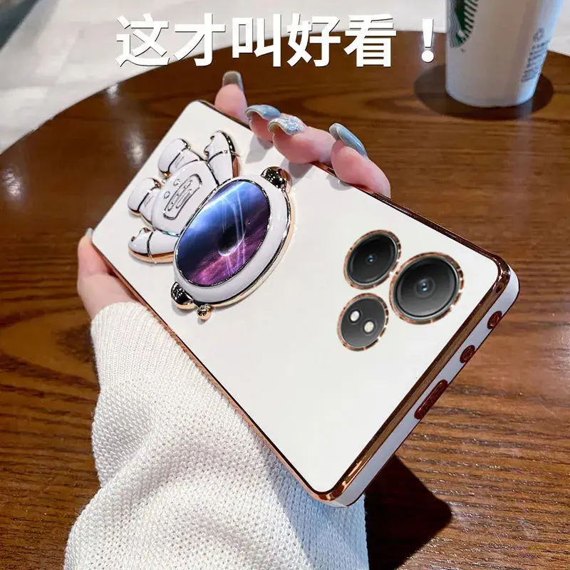 Funda de astronauta para Realme GT7 Pro GT6 6T GT NEO6 SE, soporte todo incluido galvanizado, funda suave de silicona para Realme GT7 Pro - imagen 4