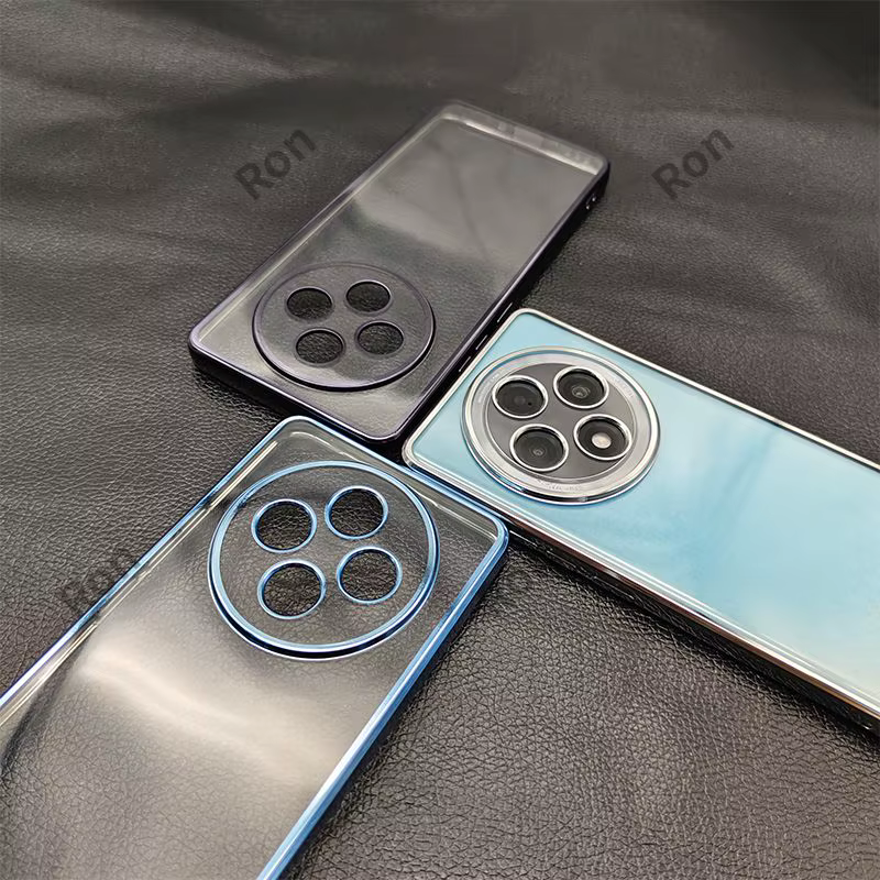 Funda para OPPO Reno 12 F FS F27 5G, cubierta galvanizada transparente de lujo para OPPO Reno 12F 4G, parachoques de silicona suave a prueba de golpes