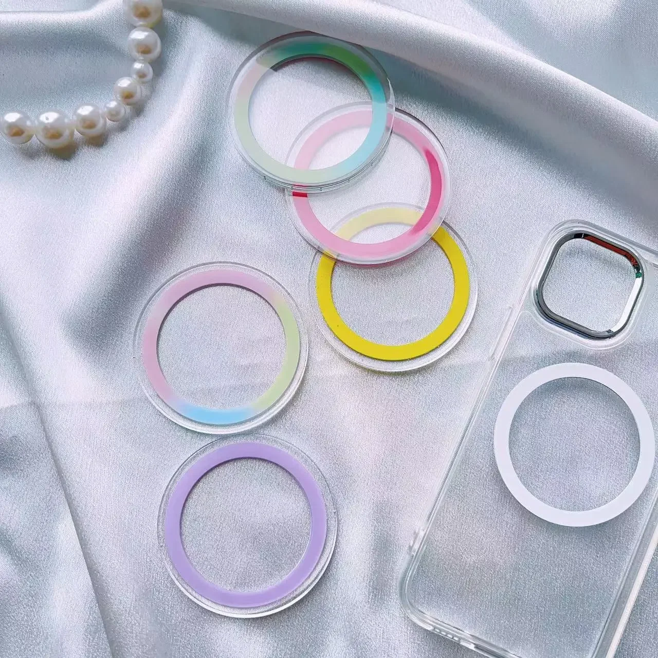 Pegatina de Base magnética segura para Mac redonda para IPhone 15 14 13 12 11 Pro Max Magsafe soporte de agarre de bolsillo soporte de expansión