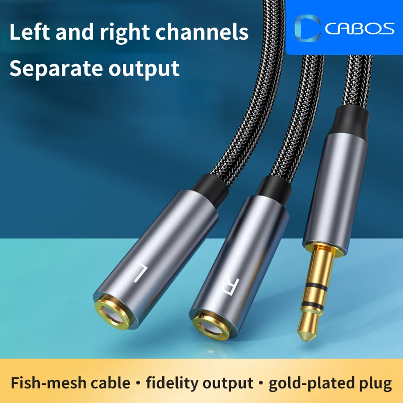 Cable auxiliar para auriculares de 3,5mm, divisor de Cable de Audio macho a 2 puertos, adaptador auxiliar hembra de 3,5mm para TV, PS4, Xiaomi, ordenador portátil - imagen 2