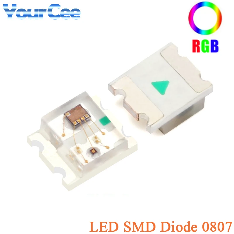 100 uds/10 Uds diodo LED SMD intermitente 0805 RGB Diodo flash Alto Brilho Diod 0807 RGB Flash LED Color Flash rápido Flash lento - imagen 2