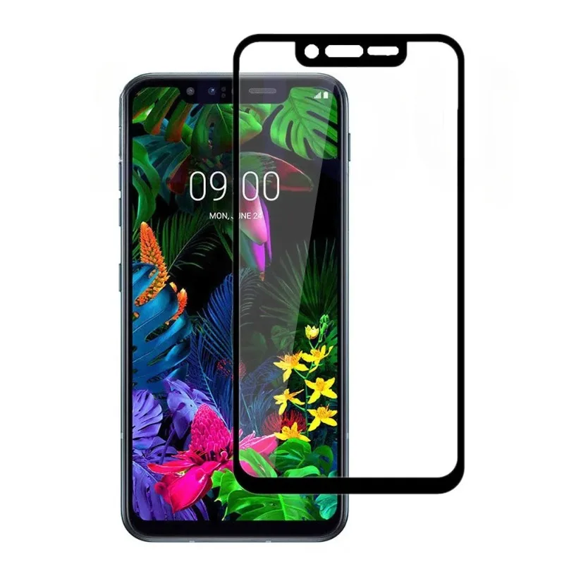 3 uds 9H cubierta completa de vidrio templado para LG G8 ThinQ LG V60 ThinQ 5G Protector de pantalla negro vidrio templado película protectora HD vidrio - imagen 2