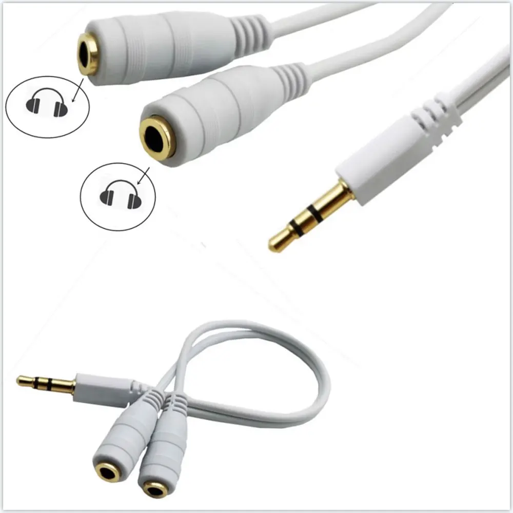 1 divisor de auriculares (sonido Hi-Fi) 3,5mm macho a 2 puertos 3,5mm hembra divisor 3,5mm Cable de extensión Audio estéreo Y divisor - imagen 5