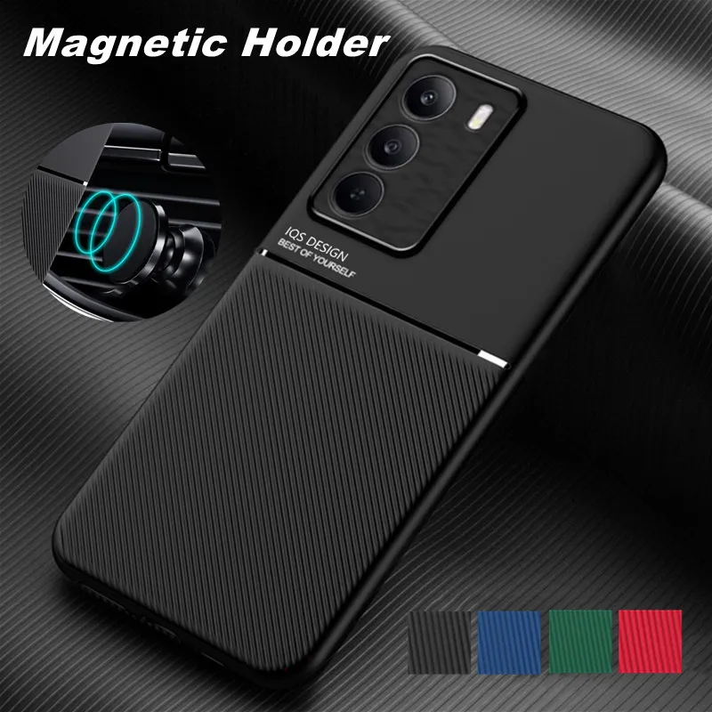 Funda antideslizante resistente para Realme P3 Lite, funda protectora con soporte de succión magnética, Fundas Capa