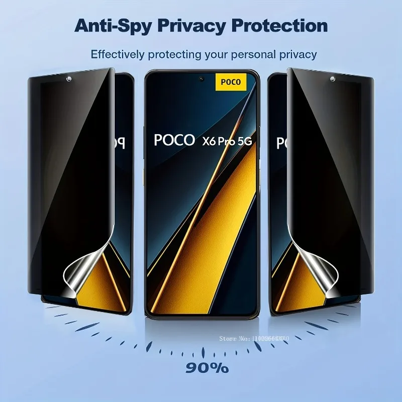 4 Uds película de hidrogel antiespía para Xiaomi POCO F7 Ultra F6 Pro F5 C75 C85 4G Protector de pantalla para Xiaomi POCO X7 Pro X6 X5 X3 película - imagen 5