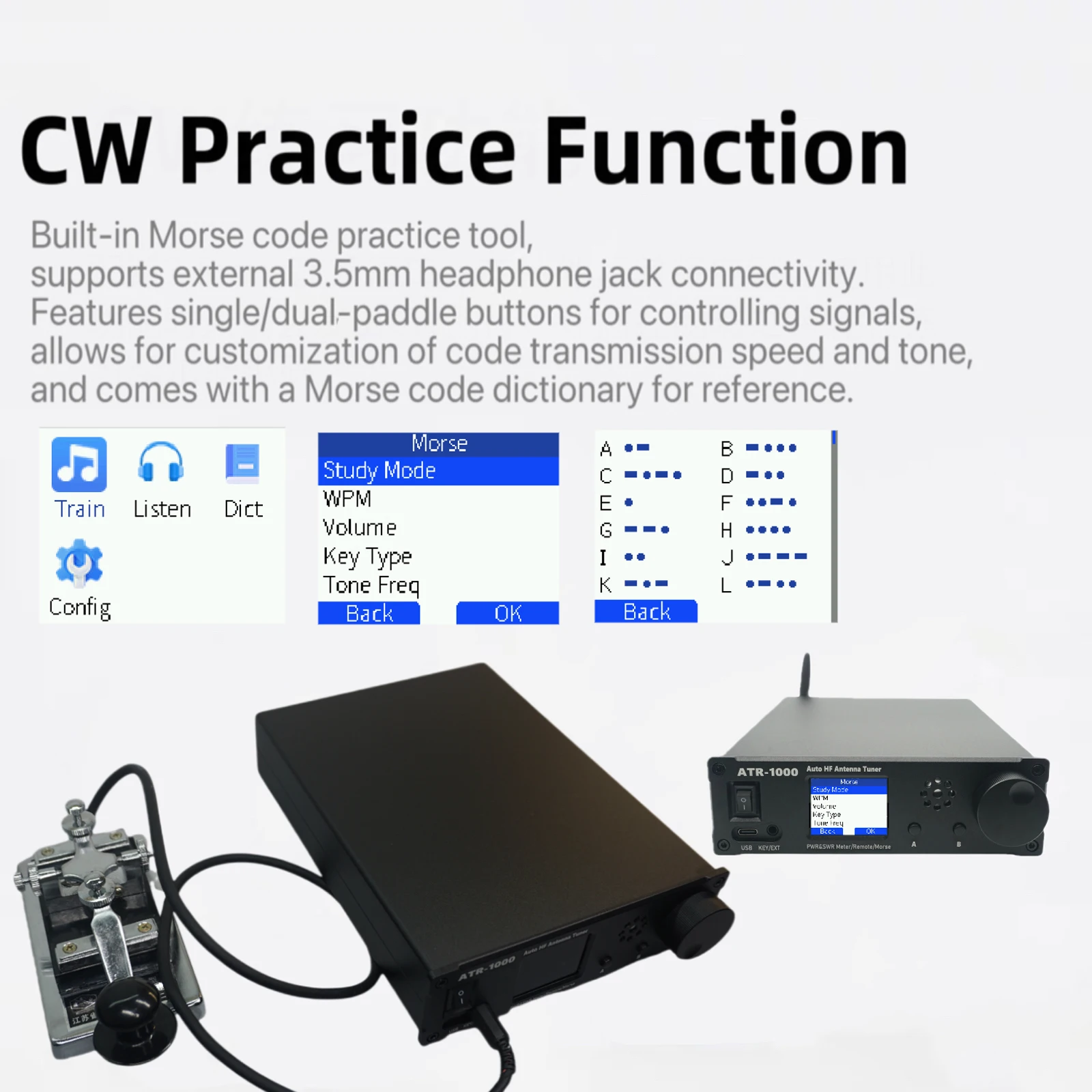 AMNVOLT ATR1000 1000W 1,8-30MHz sintonizador de antena automático 3 modos HF sintonizador de Radio de onda corta ligero WIFI soporte de Control remoto - imagen 5