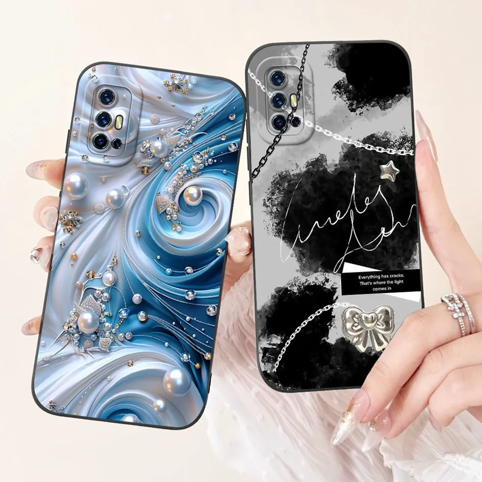 Funda para Vivo V17 V19 Neo funda bonita corona gato conejo dibujos animados suave silicona líquida contraportada para VivoV17 V 17 V19Neo funda de teléfono - imagen 4
