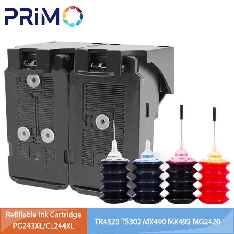 Cartucho de tinta recargable, accesorio para Canon TR4520, TS302, TS3120, TS3122, MX490, MX492, MG2420, MG2922, PG243, CL244, PG243XL, CL243XL, 243XL, 244XL