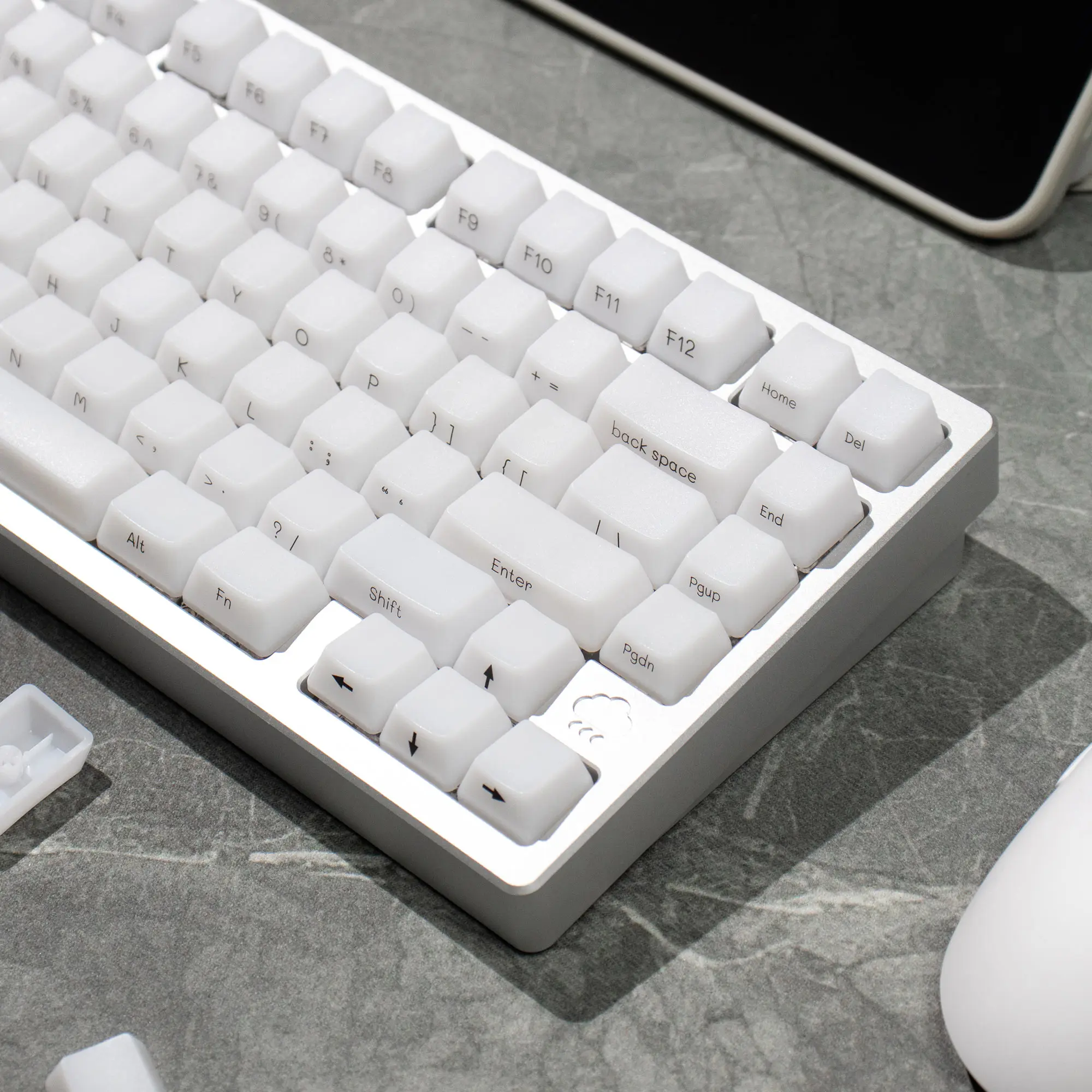 OEM-Juego de teclas blancas translúcidas para teclado mecánico, interruptores Cherry Mx, 130, 60%, 65%, 75% - imagen 5