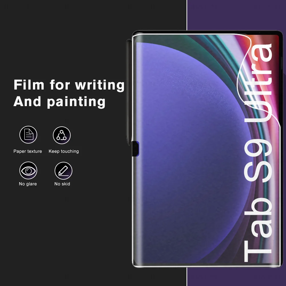 Protector de pantalla mate para Samsung Galaxy Tab S9 Ultra S9 +, película PET suave, no de vidrio, escritura de dibujo, SamsungS9 Plus S9Ultra S 9 2023