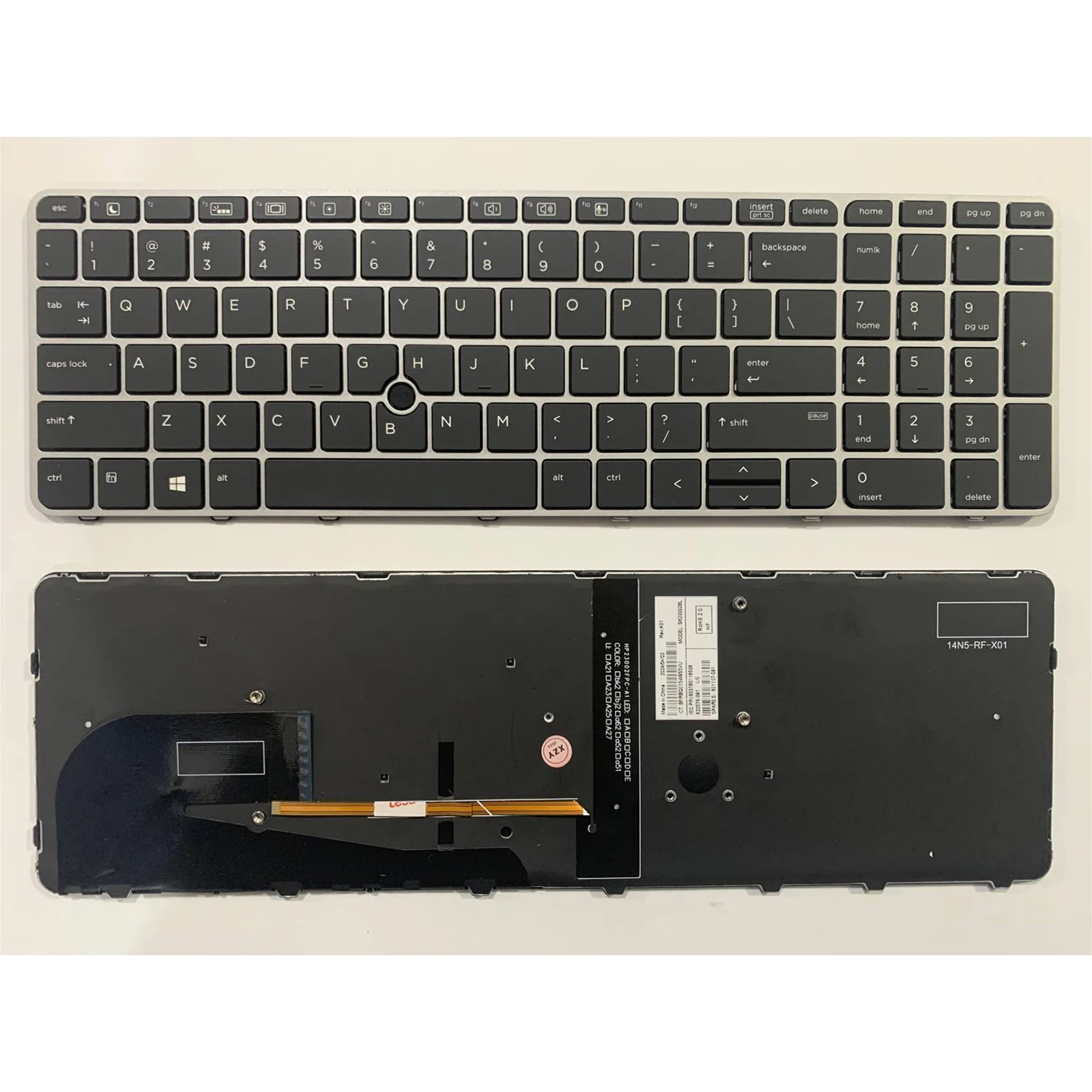 Teclado de ordenador portátil con diseño estadounidense para HP EliteBook 850 G3 G4 755 G3 G4 ZBook 15u G3 G4