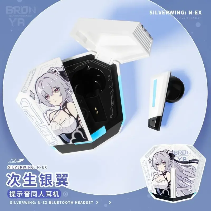 Bronya Silverwing: auriculares inalámbricos N-EX Honkai Impact 3, regalo de juego, bonitos auriculares HIFI Bluetooth 5,3, cancelación activa de ruido - imagen 3
