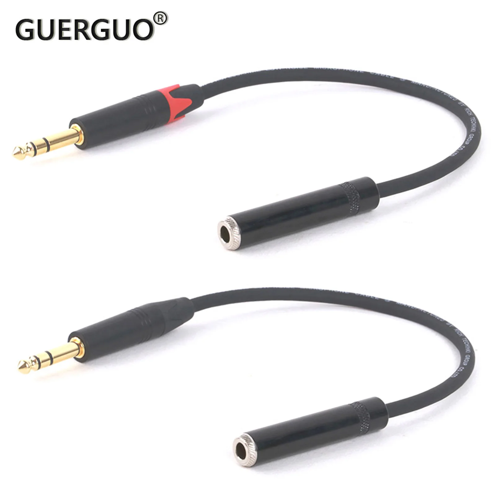 Cable de guitarra TRS macho a conector hembra de 6,5mm, 1 piezas, 6,35mm, 6,35mm, para amplificador de mezclador de guitarra eléctrica