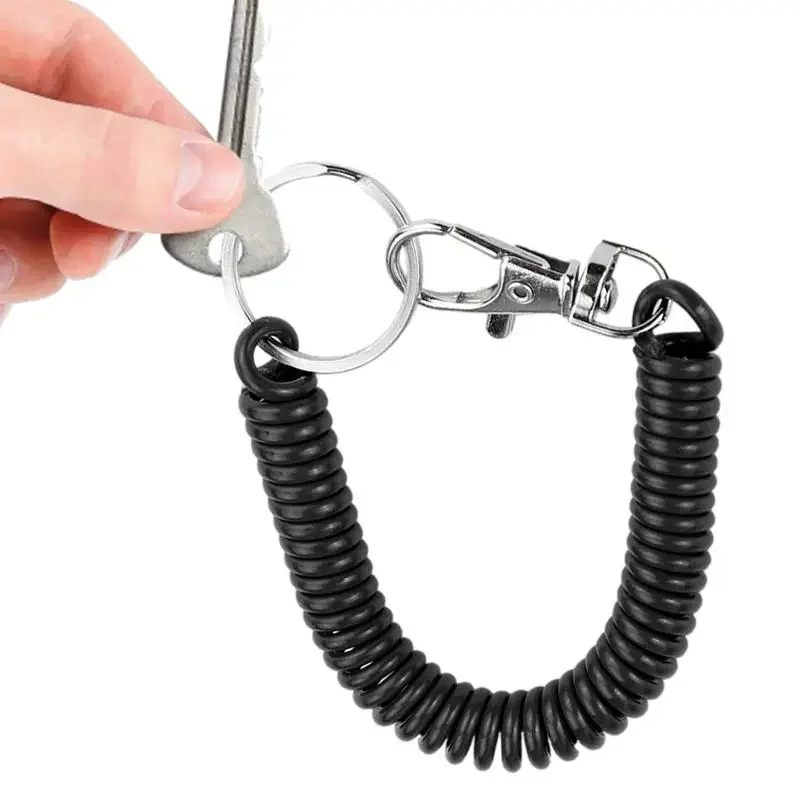 Cordón en espiral, cuerda de retención con Clip, resortes retráctiles, llavero, cordón en espiral, soporte para llavero, cordón, llavero de pesca, regalos - imagen 3