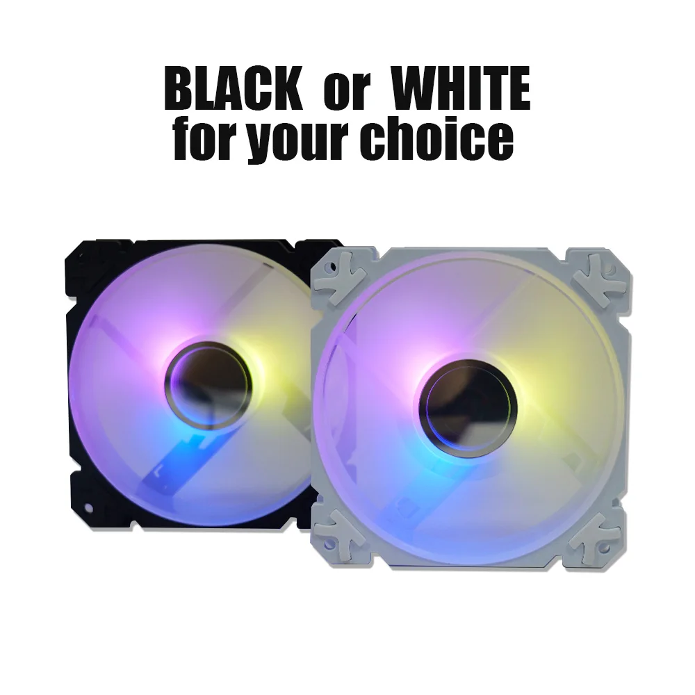 MANMU, nuevo diseño, ventilador de pc Argb, ventilador enfriador de 120mm para pc, ventilador con cubierta de pc con efecto de luz de espejo infinito Rgb - imagen 5