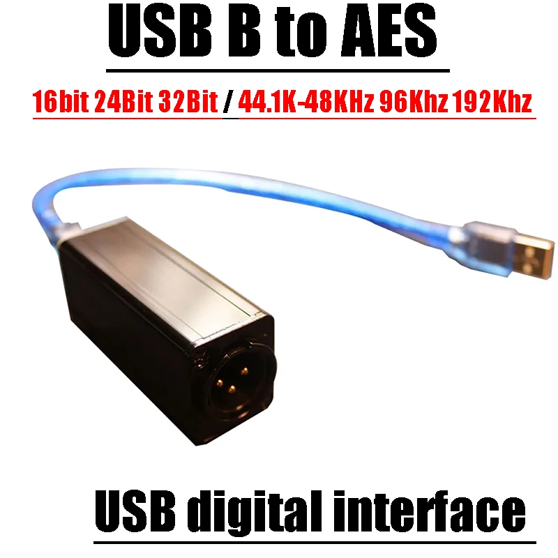 Salida Digital USB B a AES, interfaz Digital USB 16/24/32Bit 44,1 K-48KHz 96Khz 192Khz mezclador de Audio de escenario Win10 Mac Android Linux - imagen 2