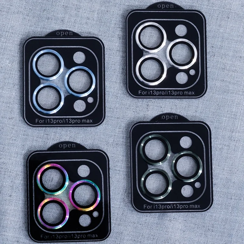 Cubierta completa de cristal de lente para IPhone 15 Pro Max, cubierta protectora de cámara de Metal para IPhone 13 Pro Max 13 Mini 15 Plus 14pro Max - imagen 3