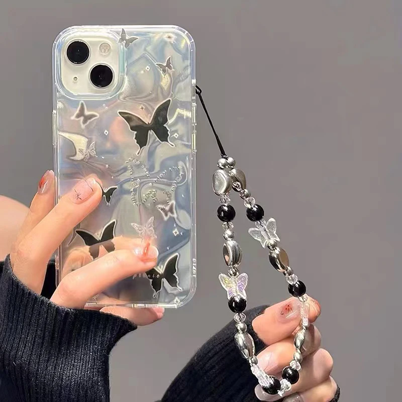 Funda con lazo y mariposa para Infinix Smart 9 8 7 Hot 50 Pro Plus 40 50i 30i 40i Note 40 Tecno Spark Go 20 30 10 Pro 10C 20C 30C