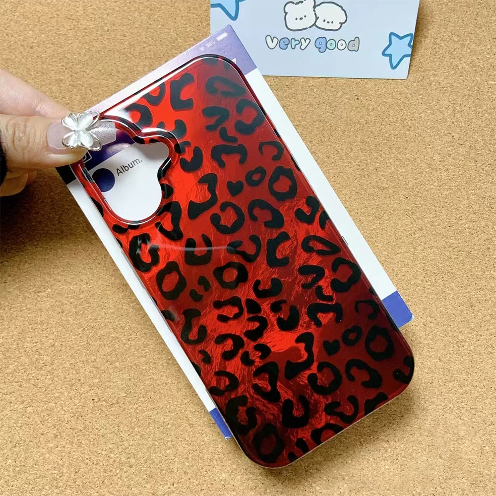 Funda de teléfono Retro de leopardo rojo para Samsung Galaxy A55 A07 A17 A56 A36 A26 A16 A53 A06 A14 A24 A34 A54 A15 A25 A35 A12 A13 - imagen 4