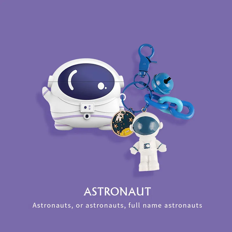 Funda para Bose QuietComfort Ultra, llavero de astronauta espacial de dibujos animados, funda suave de silicona bonita, funda protectora para auriculares Bose QC II - imagen 4