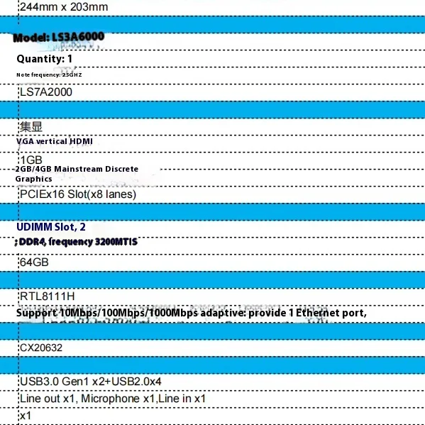 Longmeng-placa base 3A6000, Loongson 3A6000, ordenador Xinchuang 3A6000, aeroespacial 706 - imagen 3