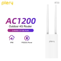 Plery Enrutador 4G LTE Doble Banda WiFi Gigabit con Ranura SIM