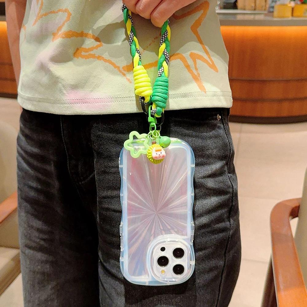 Correa de muñeca de nailon Universal con colgante de fruta linda, cadena antipérdida, correa de mano de dibujos animados coloridos, teléfono móvil Landyard - imagen 4