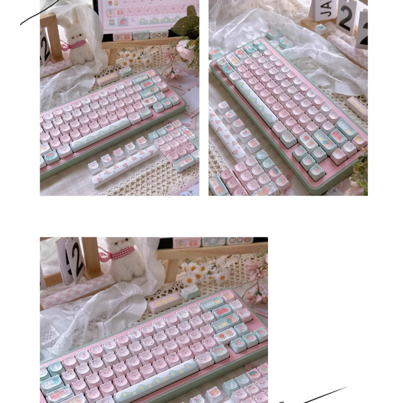 Juego de teclas con tema de verano, sublimación PBT, teclas originales personalizadas hechas a mano para teclado mecánico, accesorios de regalo DIY - imagen 4