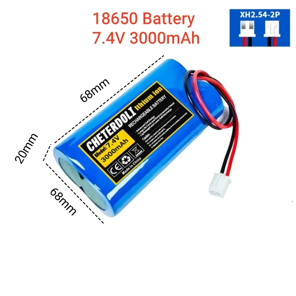 7,4 V 18650 15000 mAh con cables batería recargable de iones de litio con PCB para altavoz Bluetooth faros solares-enchufe de XH-2P - imagen 3