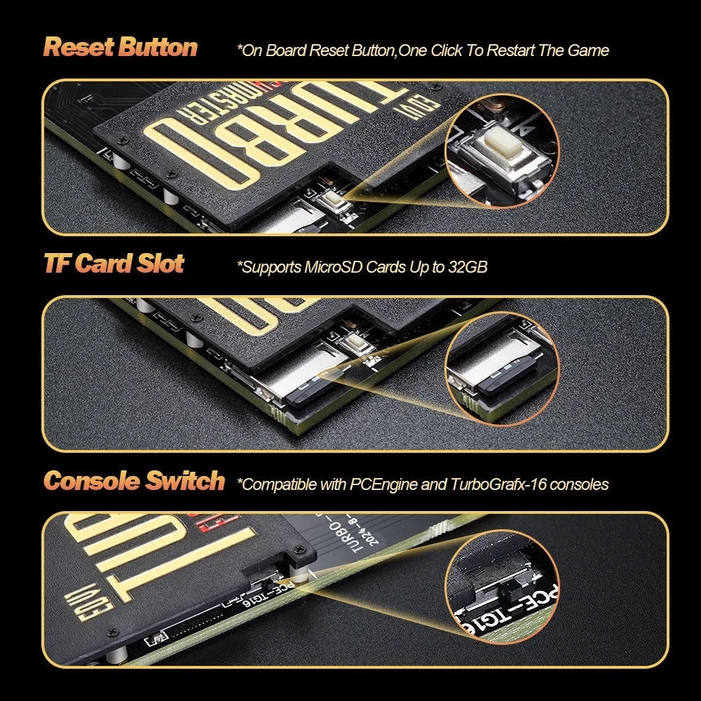 Para TURBO ED PCE Card Tarjeta de juego 1000 en 1 para PC-Engine Turbo GrafX y Turbo GrafX Tarjeta de consola de juegos - imagen 4