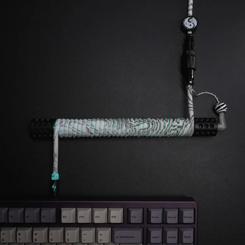 Cable en espiral en espiral personalizado para teclado, carrete de varilla de peso luminosa, Cable enchufable de aviación, compatible con eje magnético inductivo 8K 16K - imagen 2