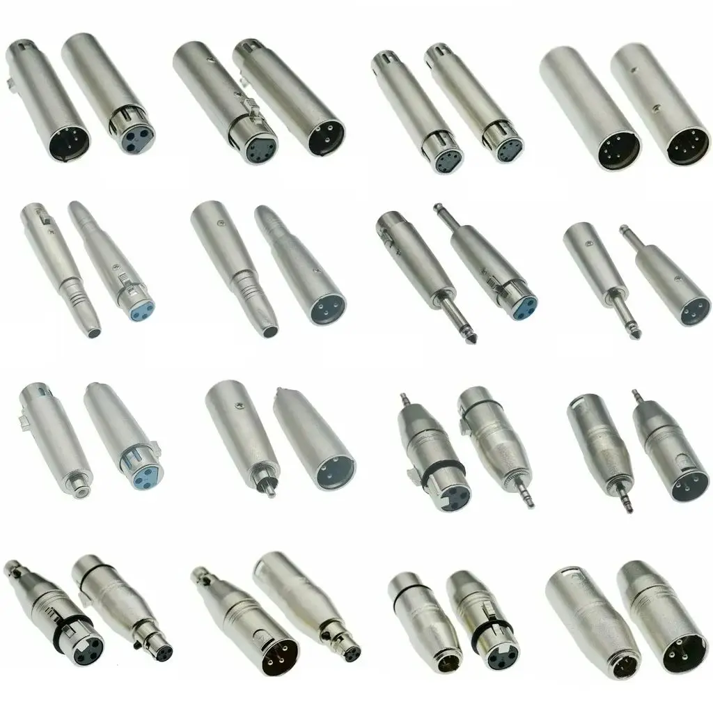 1 unidad XLR 3PIN a 5P cabeza hembra a 3,5mm 6,5 hembra Mini XLR 5Pin revolución RCA macho Lotus Audio hembra 6,35 adaptador de micrófono