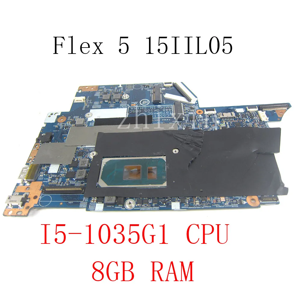 Yourui para Lenovo IDEAPAD Flex 5 15IIL05 placa base para ordenador portátil con i5-1035G1 CPU 448.0K105.0031 19792-SC prueba completa