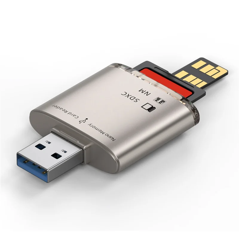 GW-Für HUAWEI NM Nano-Speicherkarten-Schreibadapter 8 GB-128 GB USB 3.0 SD SDXC Kartenleser Laptop PC Extend Converter Gold - imagen 2