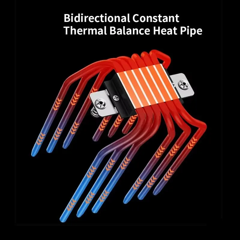 UPSIREN Walrus Glacier 120 pantalla Digital 6 tubos de calor de cobre torre doble ventilador torre aire CPU enfriador soporte LGA1851 AMD AM5 - imagen 4