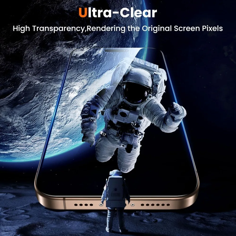 Protector de pantalla Ultra HD para iPhone 17 16 15 14 Pro Max Air 13 12 11 Pro 16 15 Plus XR XS Max vidrio templado antiarañazos 2 uds - imagen 4