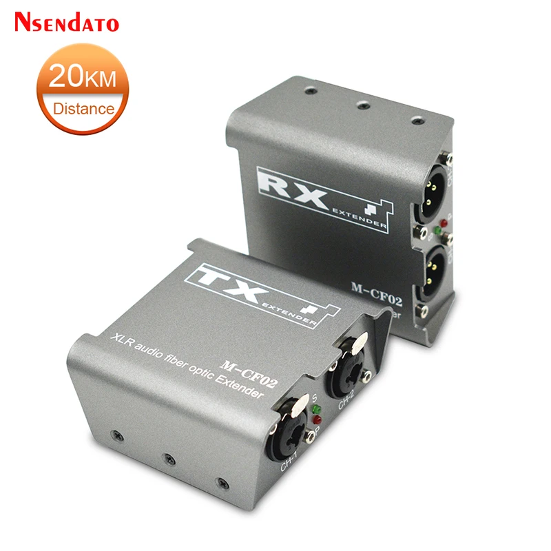 Extensor de fibra óptica de Audio XLR de 1/2 canales sobre fibra óptica SC hasta 20km extensor receptor transmisor de Audio equilibrado XLR de 2 vías - imagen 2
