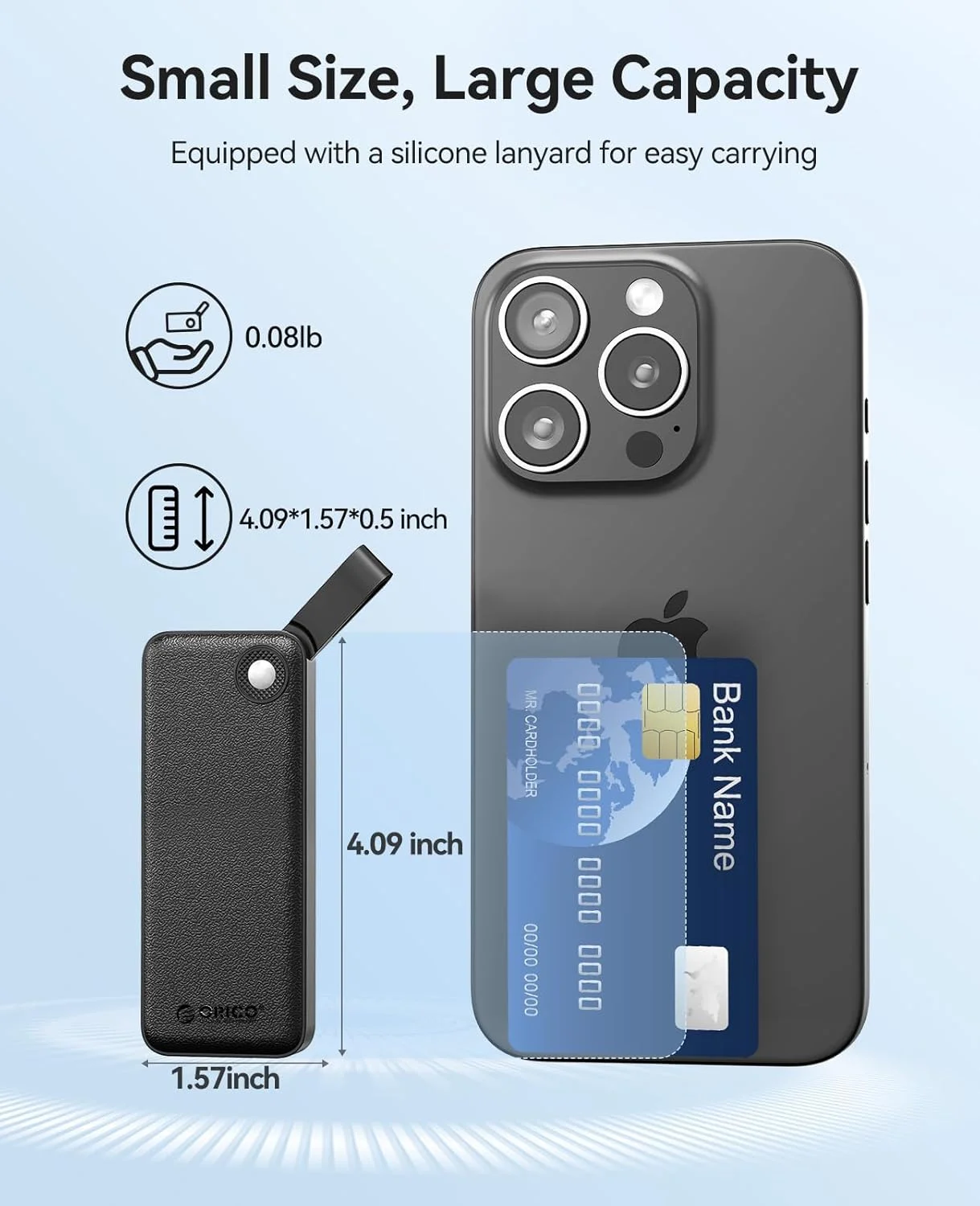 Unidades de estado sólido externas SSD ORICO de 1 TB, diseño delgado compacto con cable USB C y USB A 2 en 1 para teléfono inteligente, PC y tableta - imagen 4