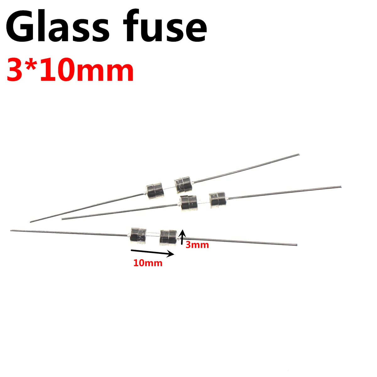 50/20 piezas 5x20mm 3x10 fusible de vidrio Axial de soplado rápido 250V con cable de plomo 5x20 F 1A/2A/3A/3.15A/4A/5A/6.3A/8A/10A/12A/15A tubo portafusible - imagen 4