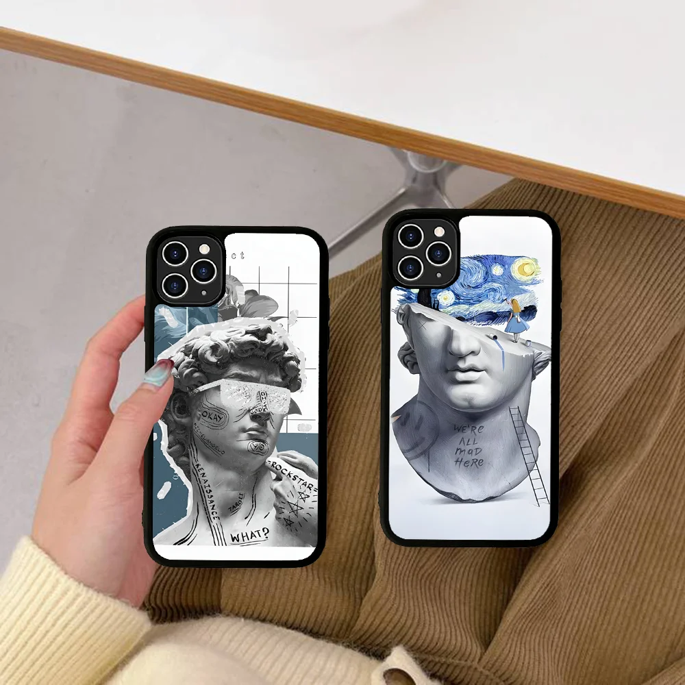 Funda de teléfono de arte divertido David, PC de silicona + TPU para IPhone 11 12 13 14 15 16 Plus Pro Max - imagen 2