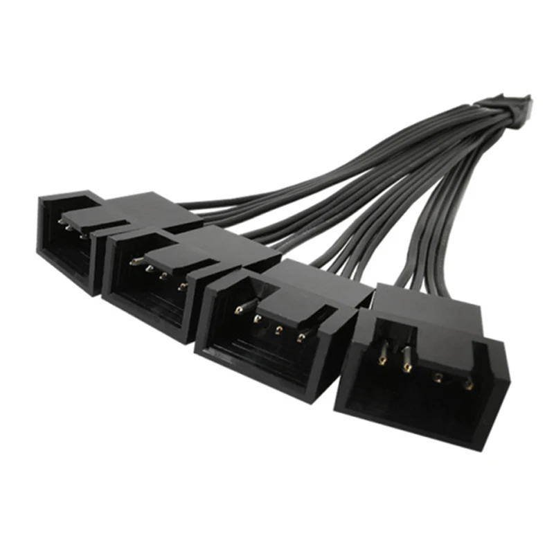 Cable adaptador de 4 pines para placa base, se divide en cuatro cables de extensión, Cable adaptador PWM de 4 pines, línea de extensión, termostato multiventilador ﻿ ﻿ - imagen 5