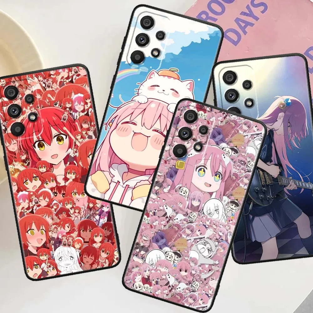 Gotou Hitori Anime para Samsung Galaxy A30 A31 A32 A33 A35 A36 A40 A41 A42 A50 A51 A52 A53 funda negra para teléfono